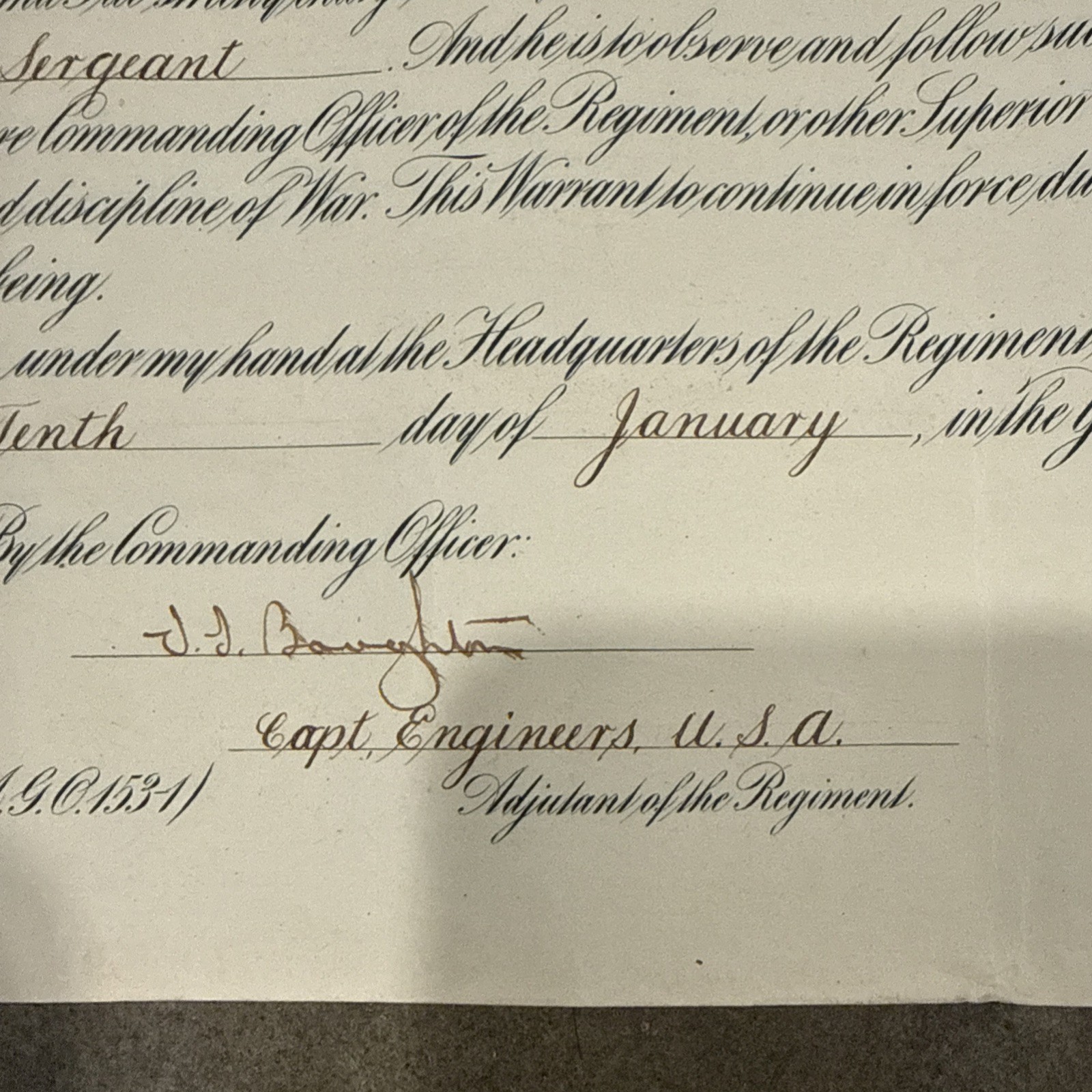 WWI 1918 11th Regiment of Engineers AEF U.S. Army Certificate Service Hampton