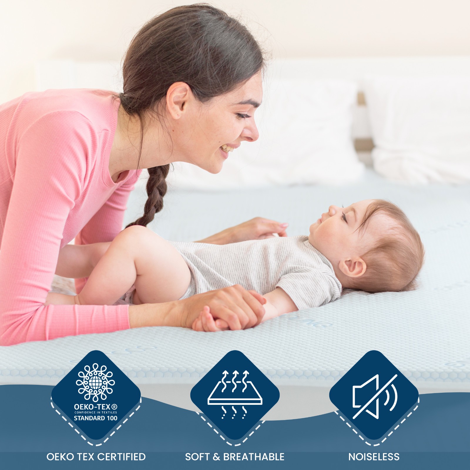 Cooling Mattress Protector Deep Pocket Waterproof Breathable Fitted Bed Cover