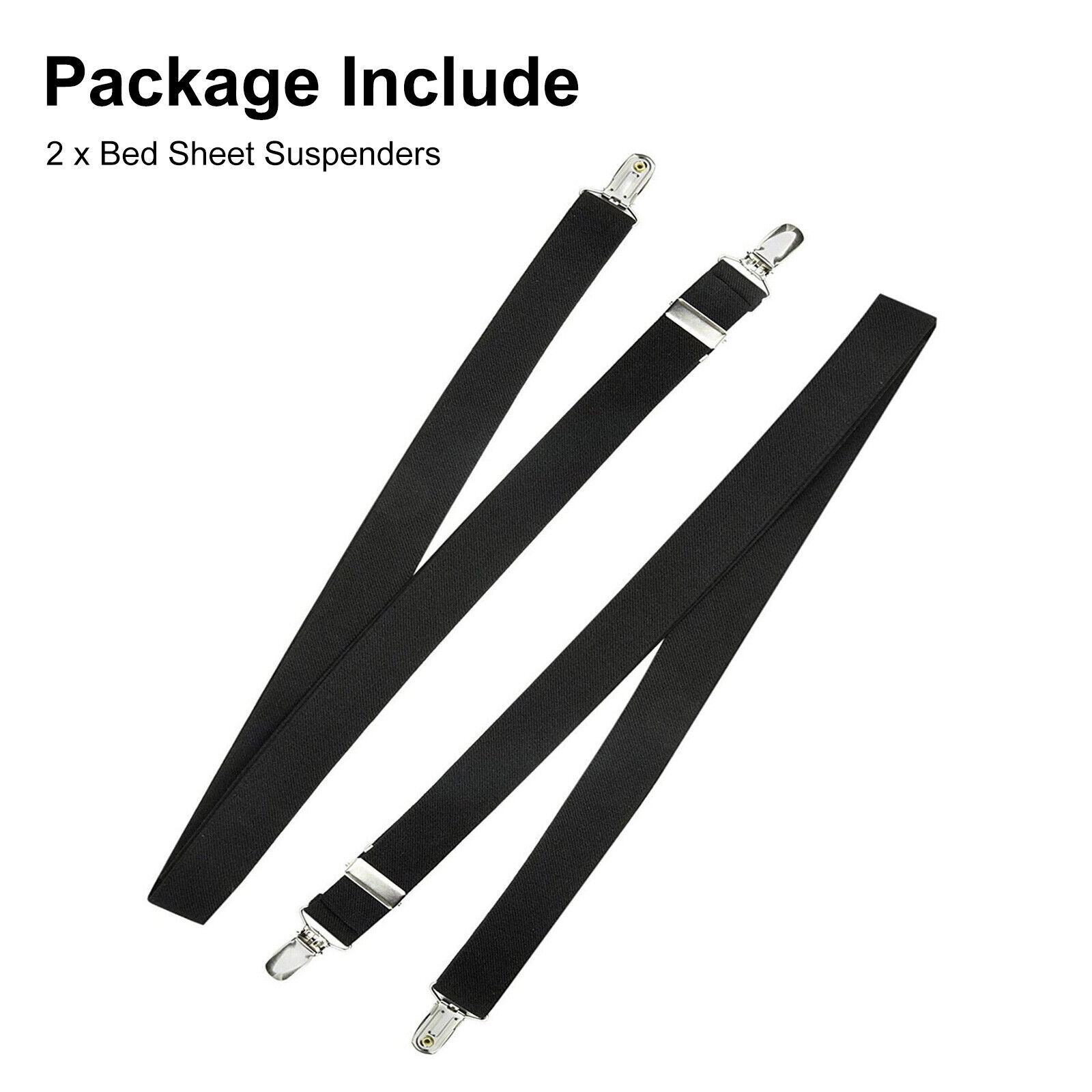 2x Bed Sheet Fastener Adjustable Elastic Suspenders Straps Covers Clips Gripper