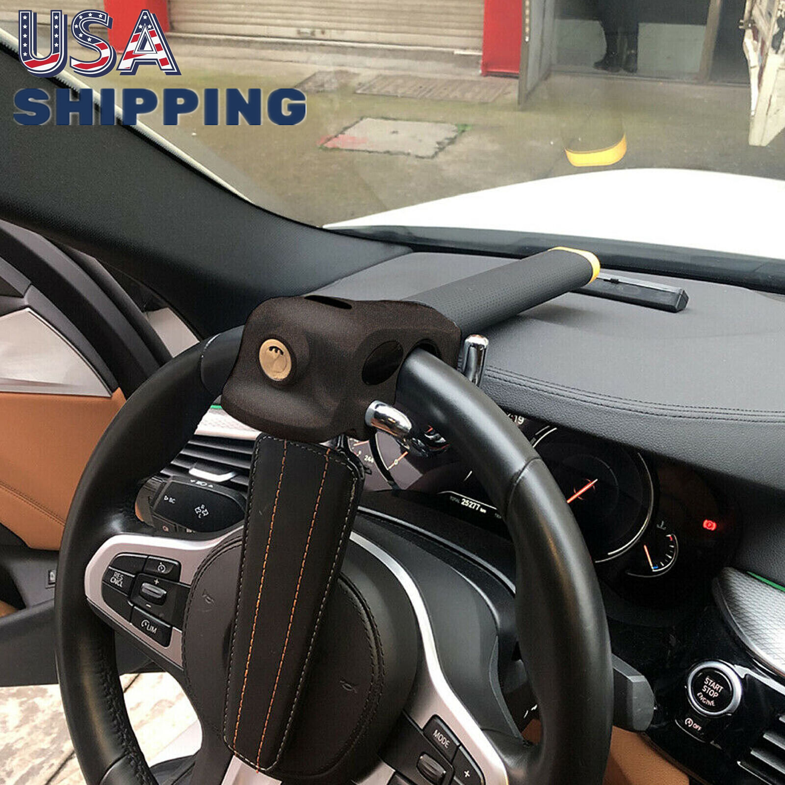 Steering Wheel Lock Universal Anti-Theft Device Heavy Duty Security Car Lock