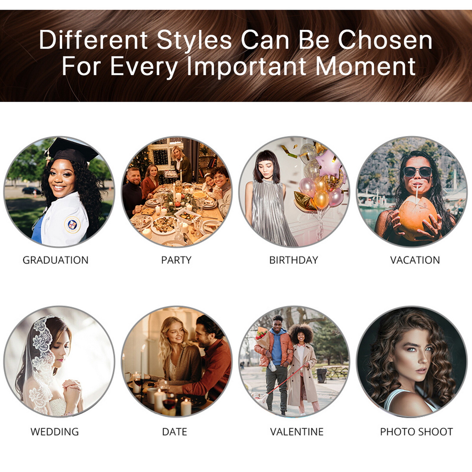 Synthetic Brunette Wig for Girl|Shoulder Length Brown Wig for Daily Use