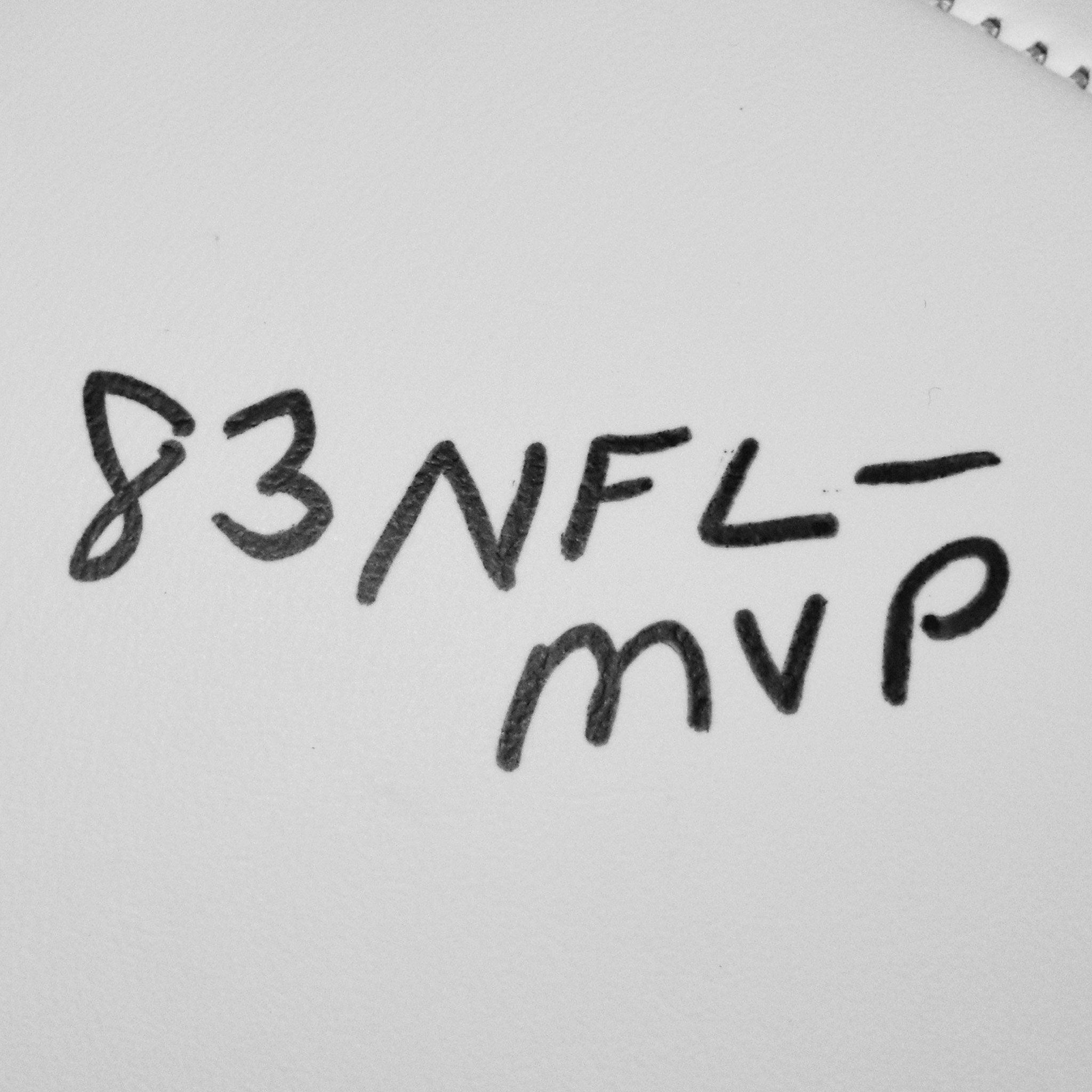 Joe Theismann Signed 83 NFL MVP Inscription Washington Redskins Logo Football (J