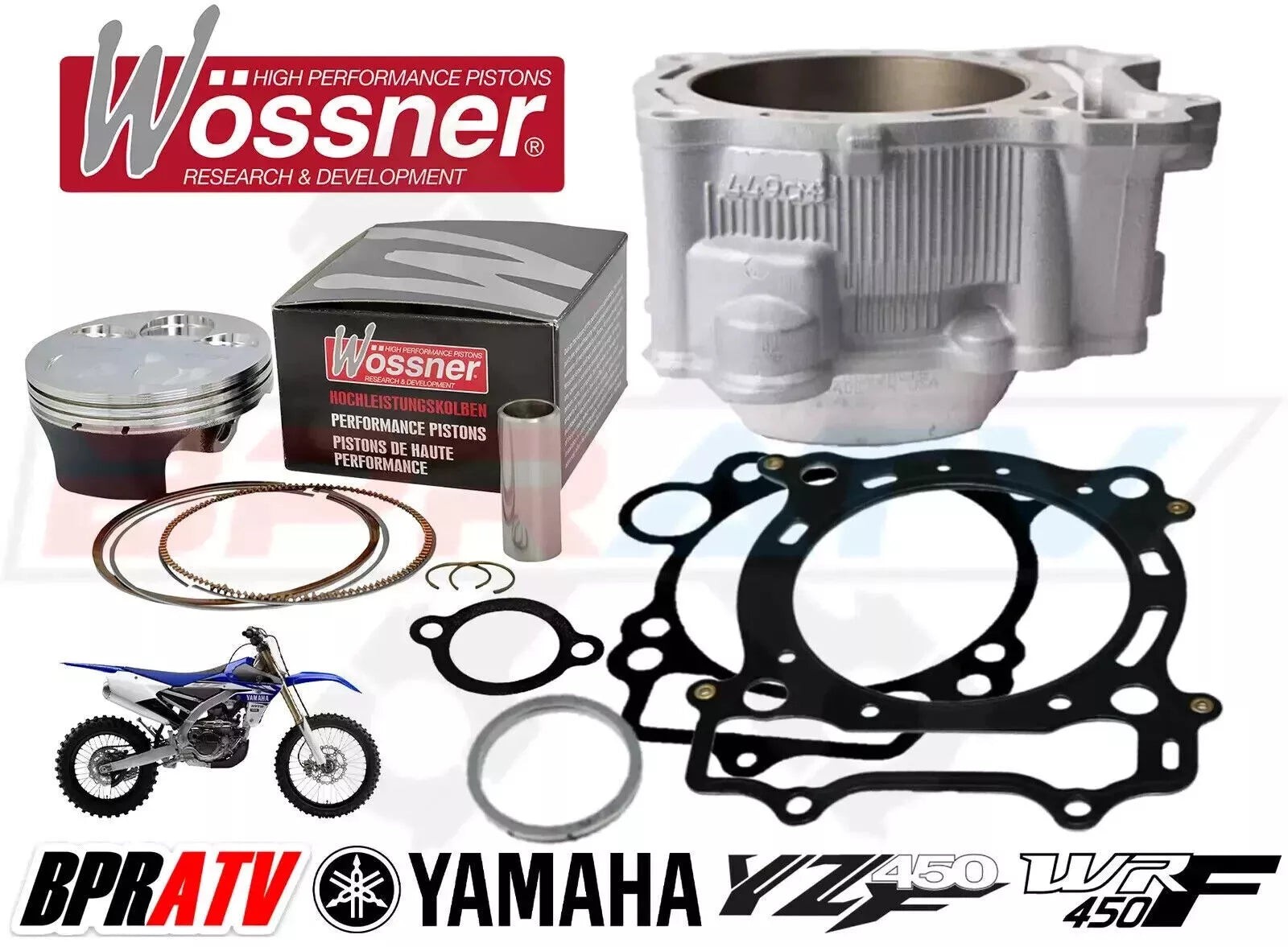 Yamaha YZ450F 06-09 WR450F 06-13 Top End Kit 95mm Nikasil Cylinder Piston Gasket