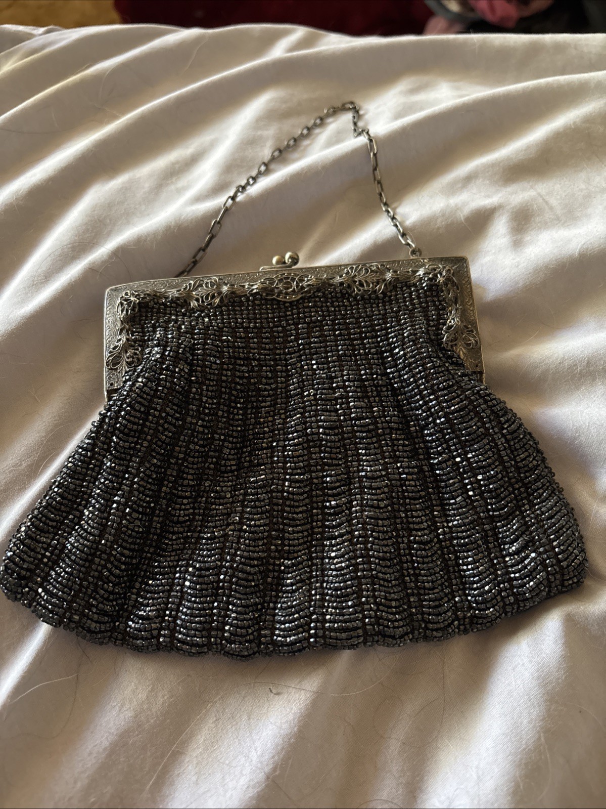 Vintage beaded evening bag (art deco From 1920s) Black
