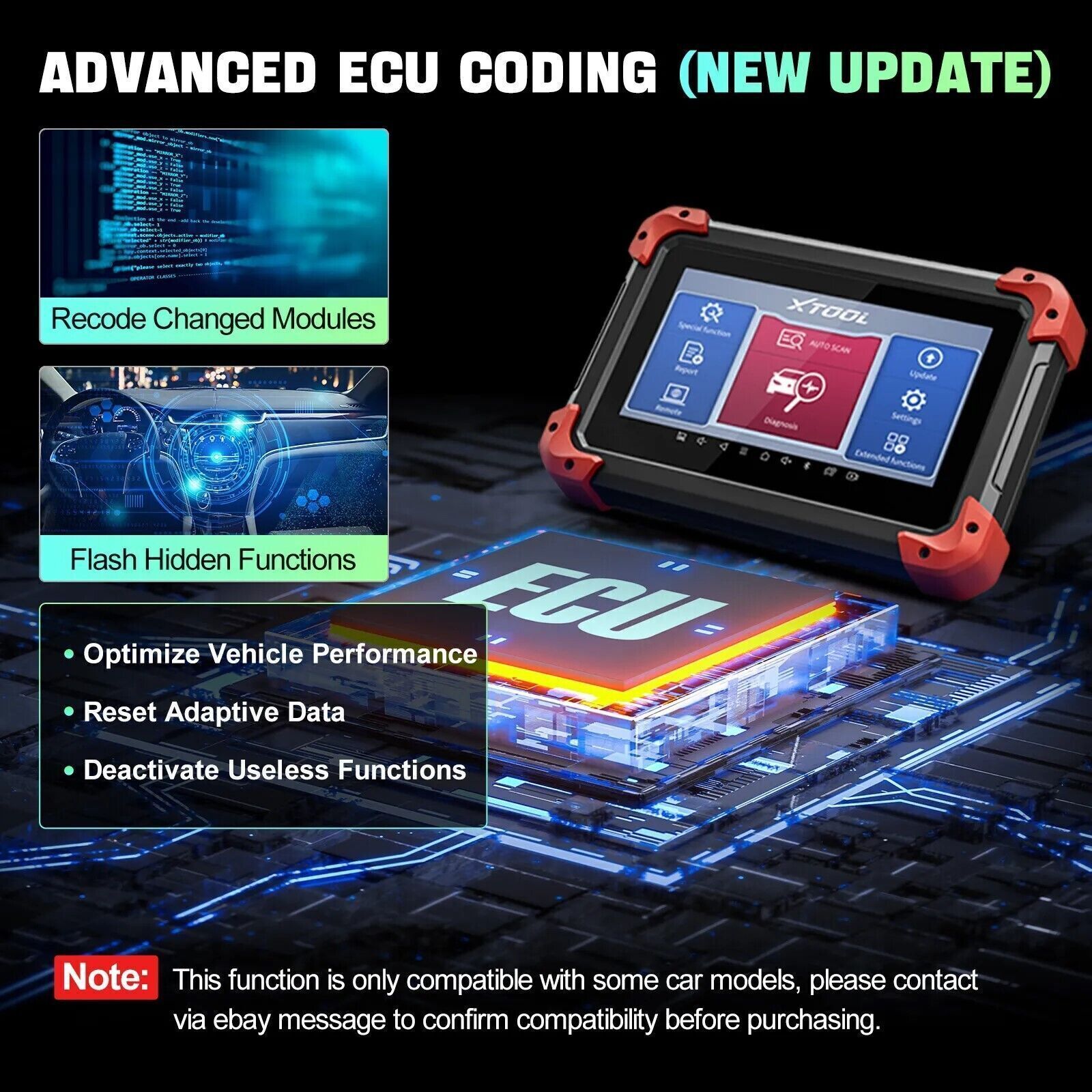 2024 XTOOL D7 OBD2 Full System Auto VIN Diagnostic Scanner Bi-Directional Tool