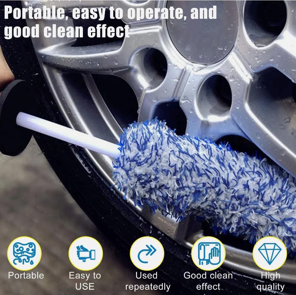 Car Wheel Brush Rims Tire Seat Engine Wash Cleaning Kit Auto Detailing Tool 17"
