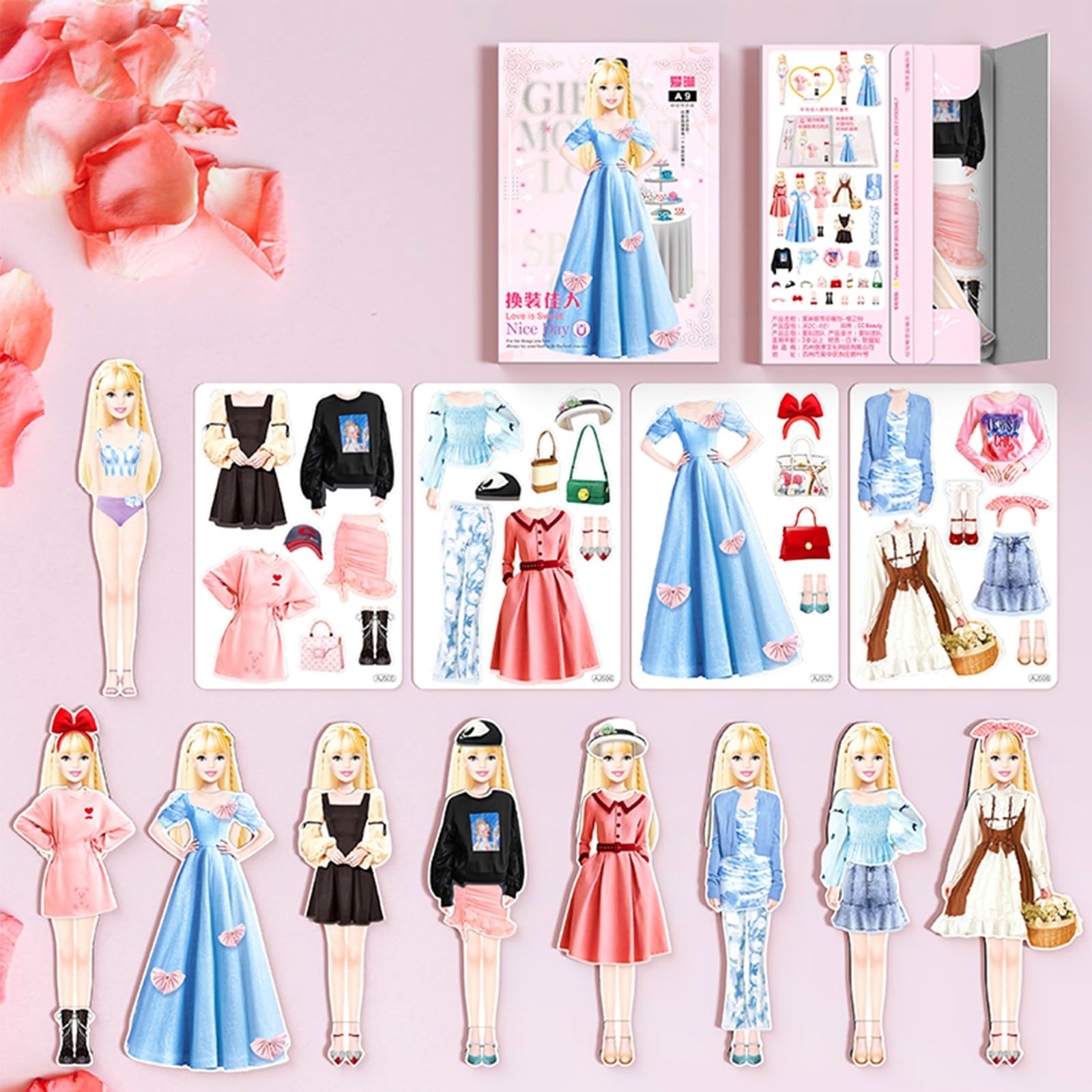 Magnetic Princess Dress Up Paper Doll Pretend Play Toys Magnet People Clothes...