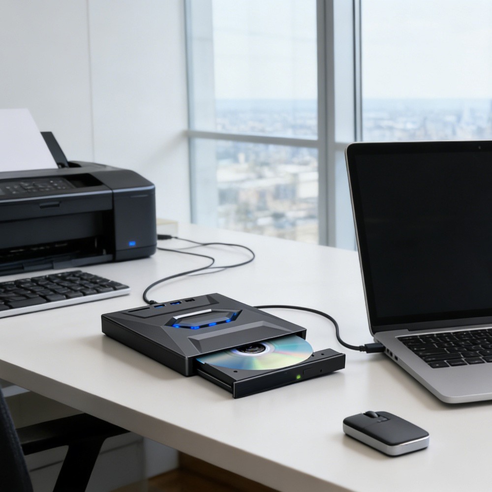 7 in 1 External CD DVD Drive USB 3.0 Writer Burner Player for PC Laptop Windows