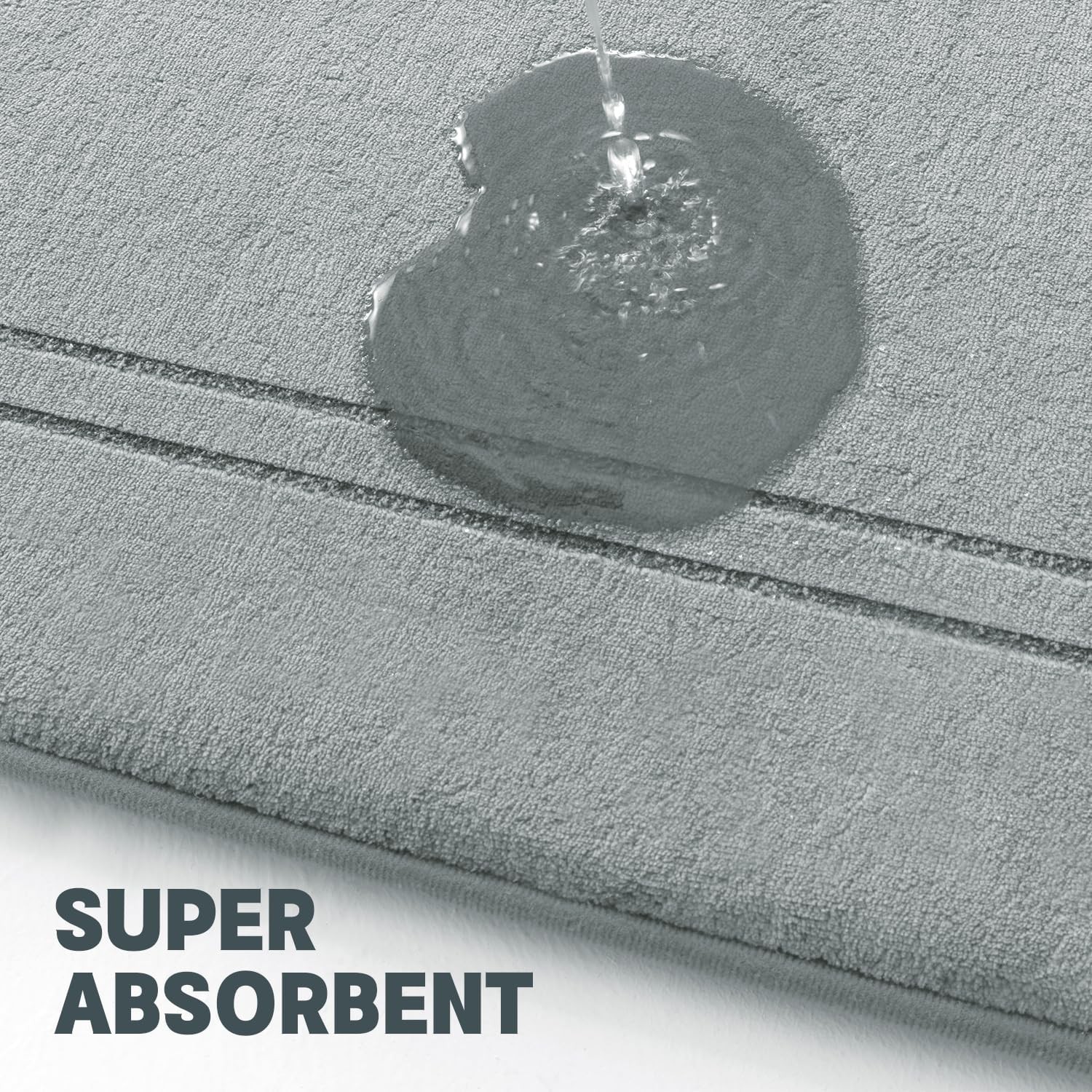 3PCS Memory Foam Bathroom Rug Absorbent Bath Mat Set Small Large and Door Rug US