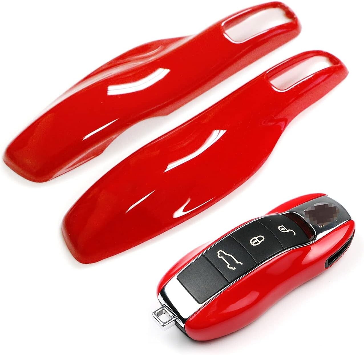 Red Remote Smart Key Shell Holder Cover For Porsche Cayenne Panamera Macan 911