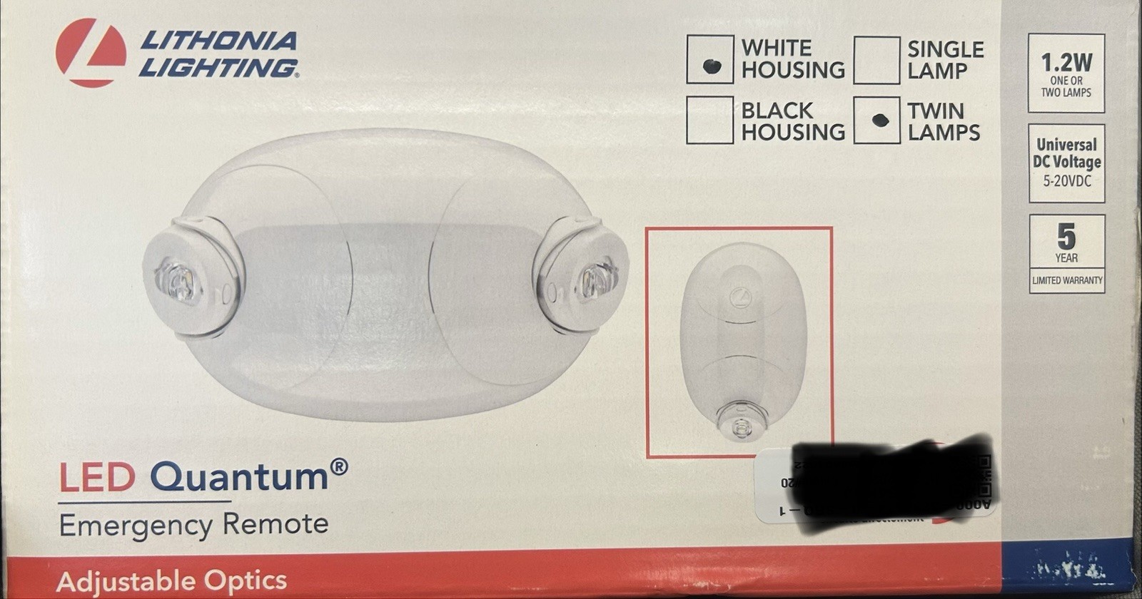 Lithonia Lighting LED Quantum Emergency Light Adjustable Optics 220lm White ELM…