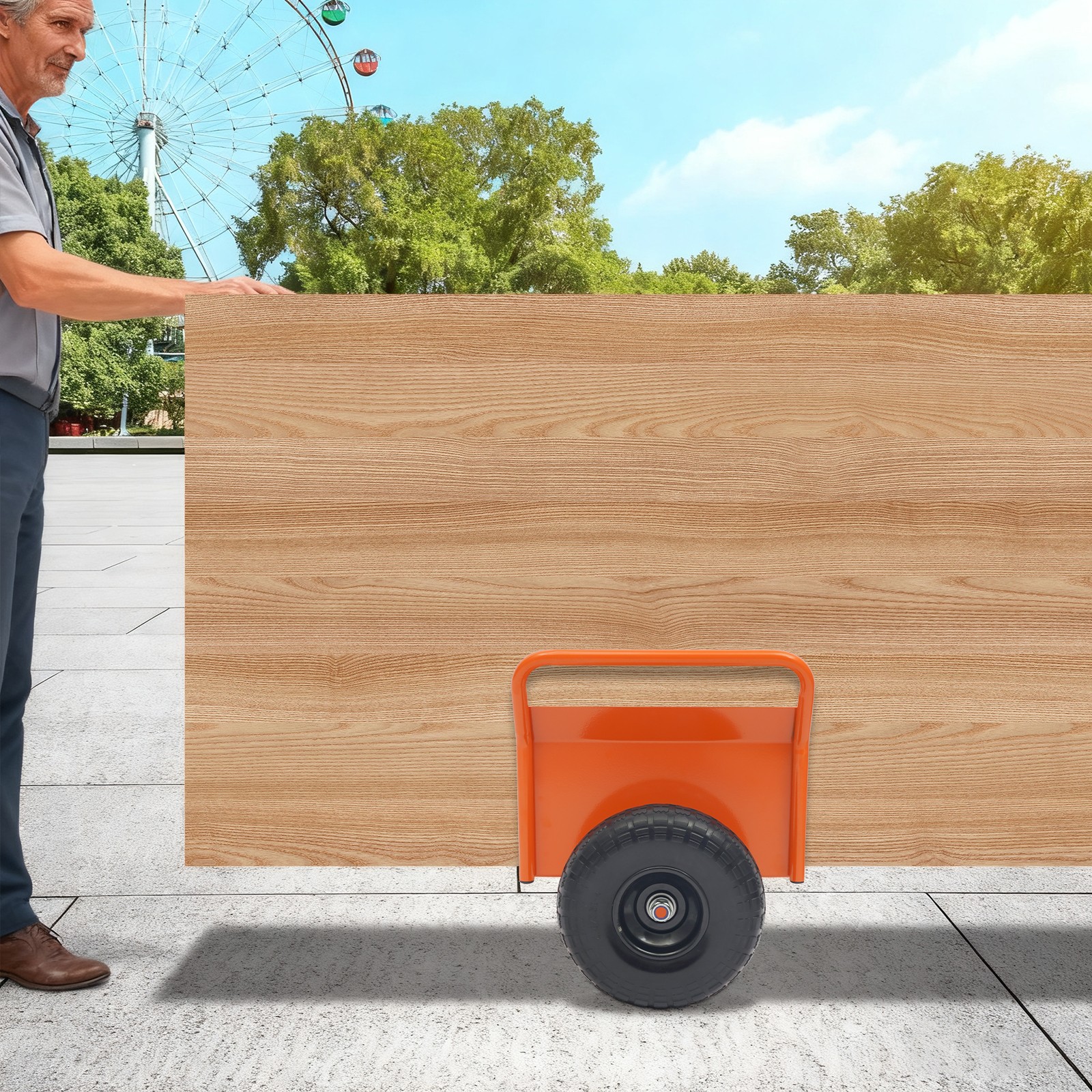 Slab Dolly, Heavy Duty Panel Dolly Cart, Panel Dolly with 10-Inch Tires