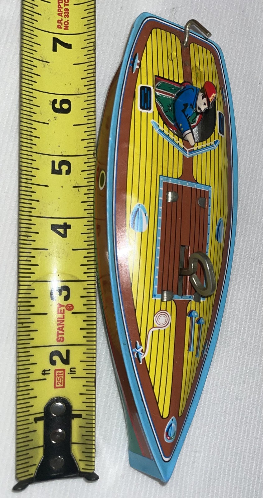 Vintage 1996 Schylling Tin Speed Boat Dragonfly Wind Up Toy Original Box
