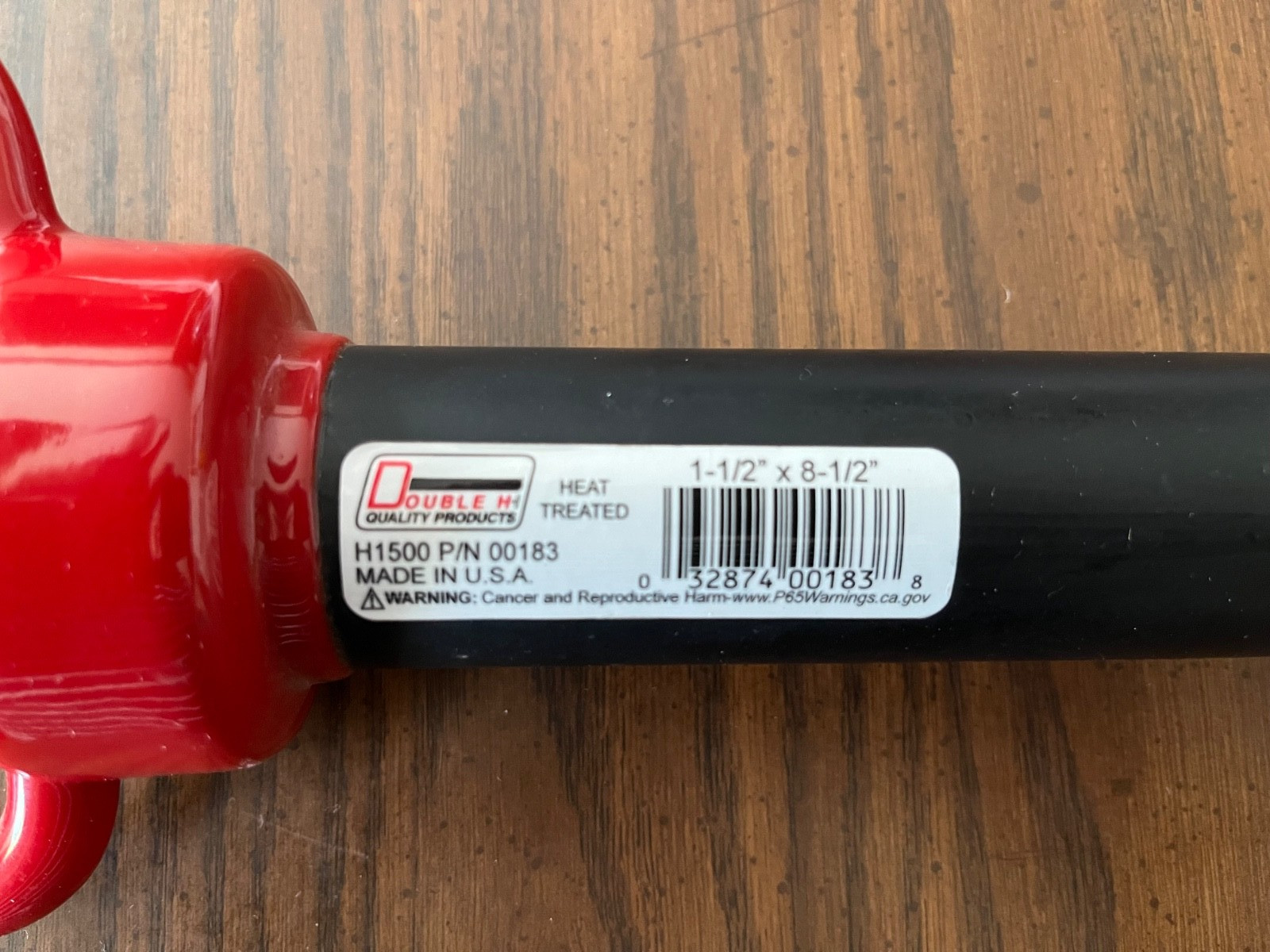 Double HH 00183 The Original Hitch Pin, H1500, 1.5 x 8.5-In., red handle