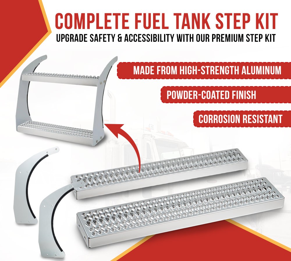 Top & Bottom Fuel Tank Step w/ Bracket Fits 23" Fuel Tank, Replaces Peterbilt...