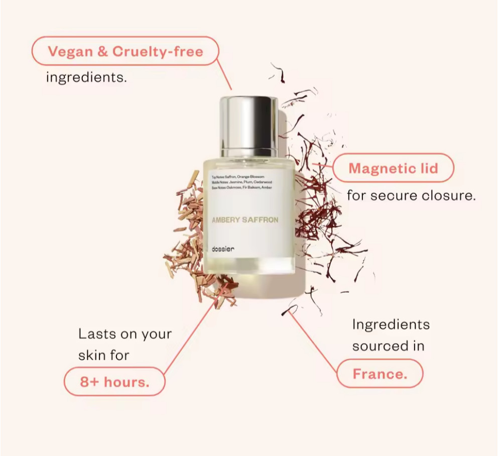 Dossier Ambery Saffron EDP 50ml Unisex – Long-Lasting Eau de Parfum NEW