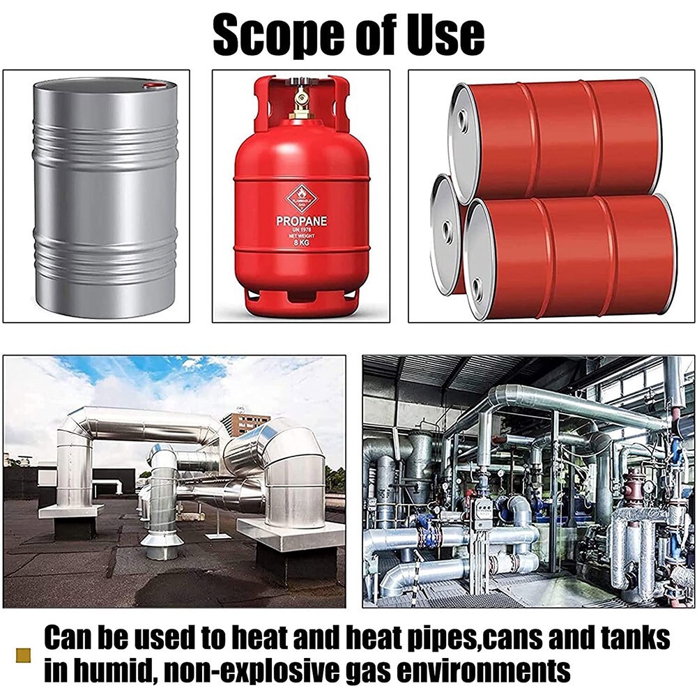 110V Oil Drum Heater Silicone Heating Blanket 1740*250*1.8mm Rubber Heater 2000W