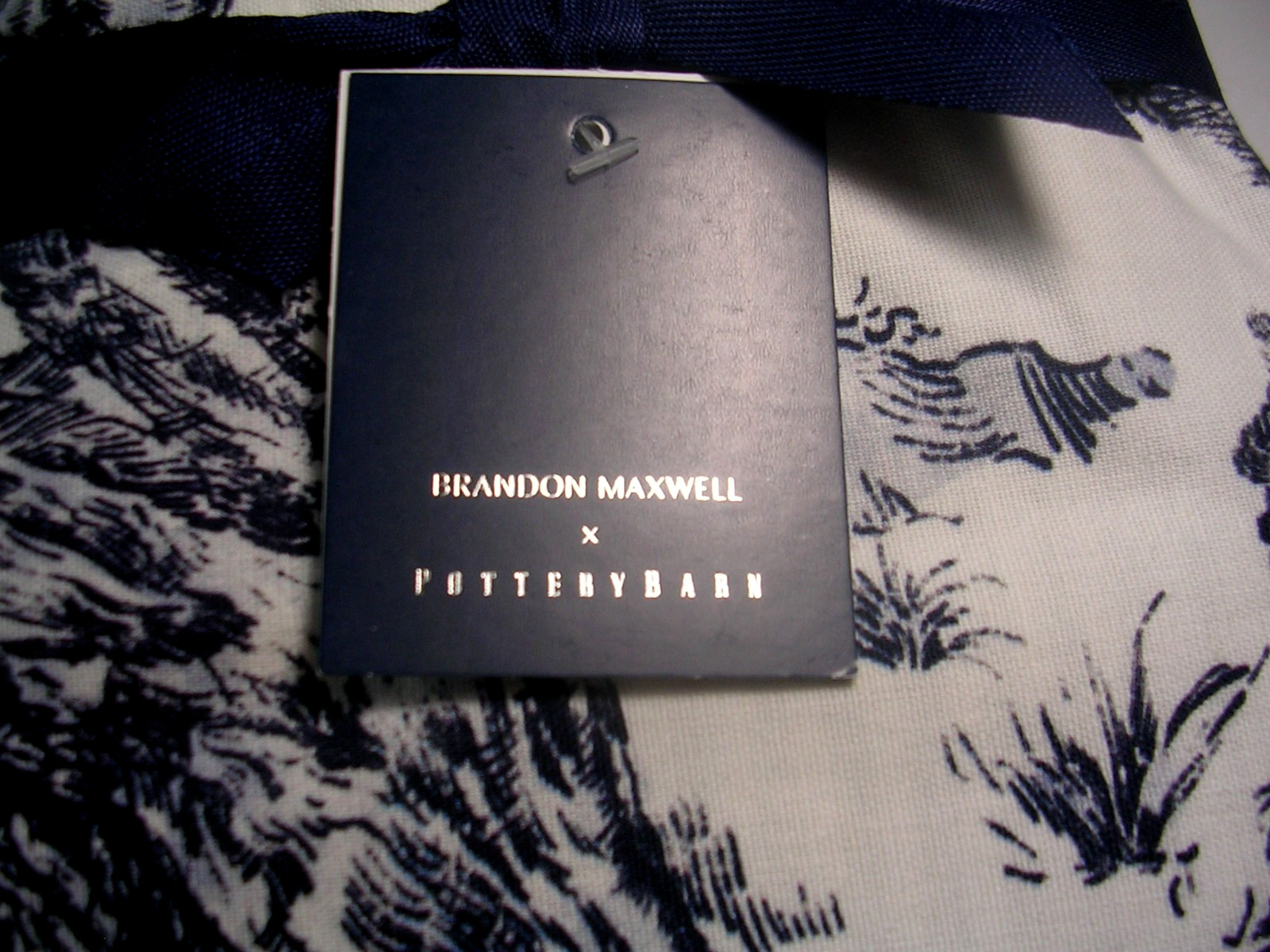 POTTERY BARN BRANDON MAXWELL GROVELAND TOILE REVERSIBLE TABLE RUNNER 18X108 NWTG