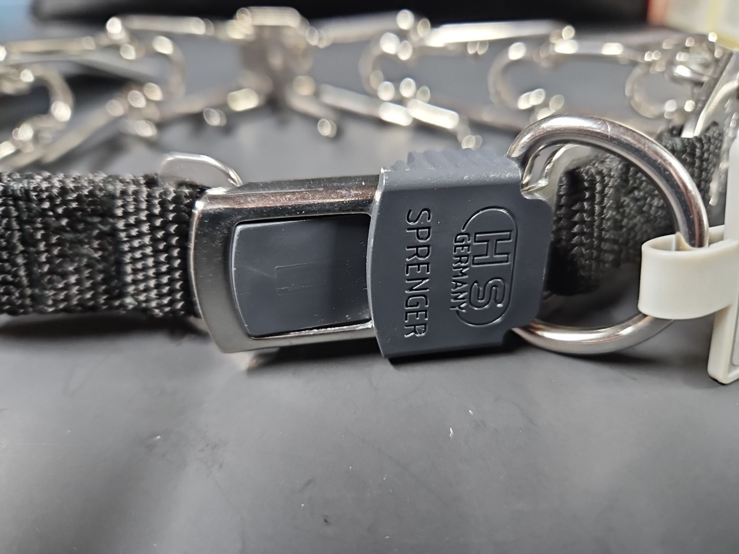 Herm Sprenger Stainless Steel Prong Dog Training Collar with Release Buckle 25"