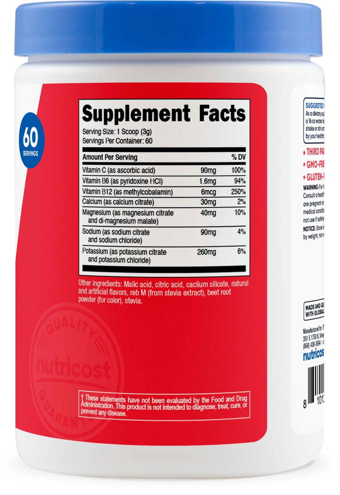 Nutricost Electrolytes Complex Powder (Watermelon) 60 Servings - Zero Sugar