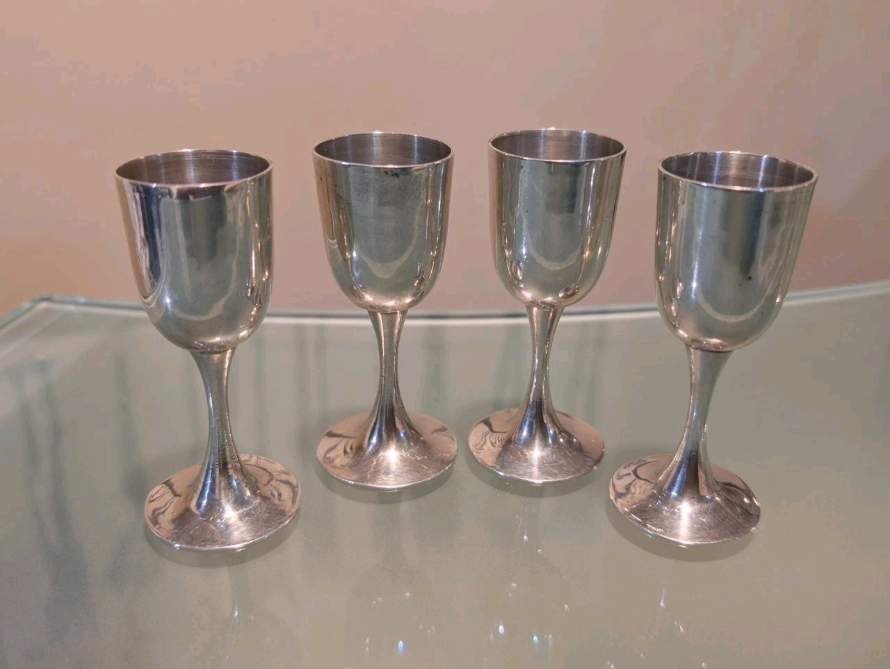 Mexican Sterling Silver 925 Small Cordial Cups, Set Of 4, READ