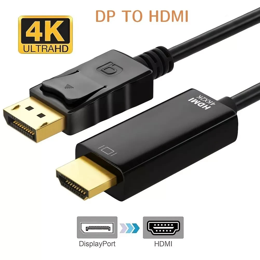 LOT Display Port to HDMI Cable DP Adapter Converter Audio Video PC HDTV 1080P