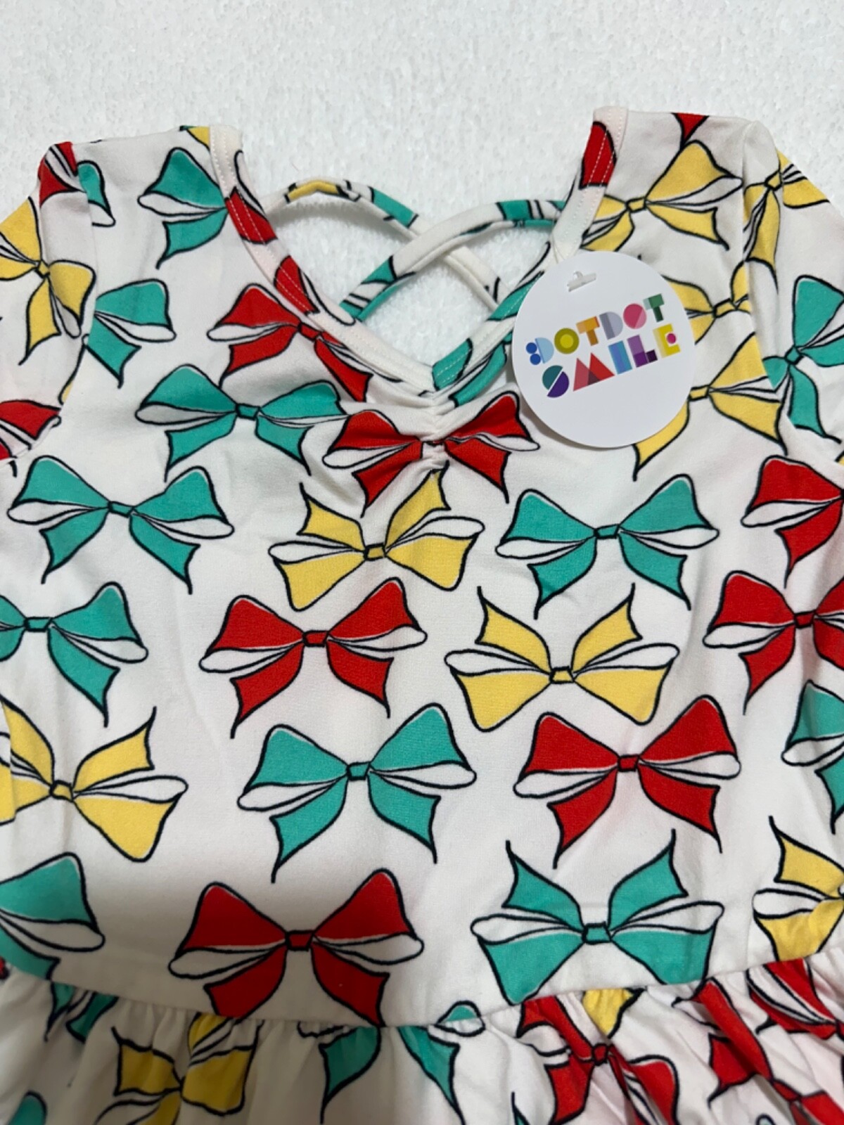 Dot Dot Smile NWT Toddler Girl’s Size 3/4 Bows Ballerina Twirl Dress 3/4 Sleeve