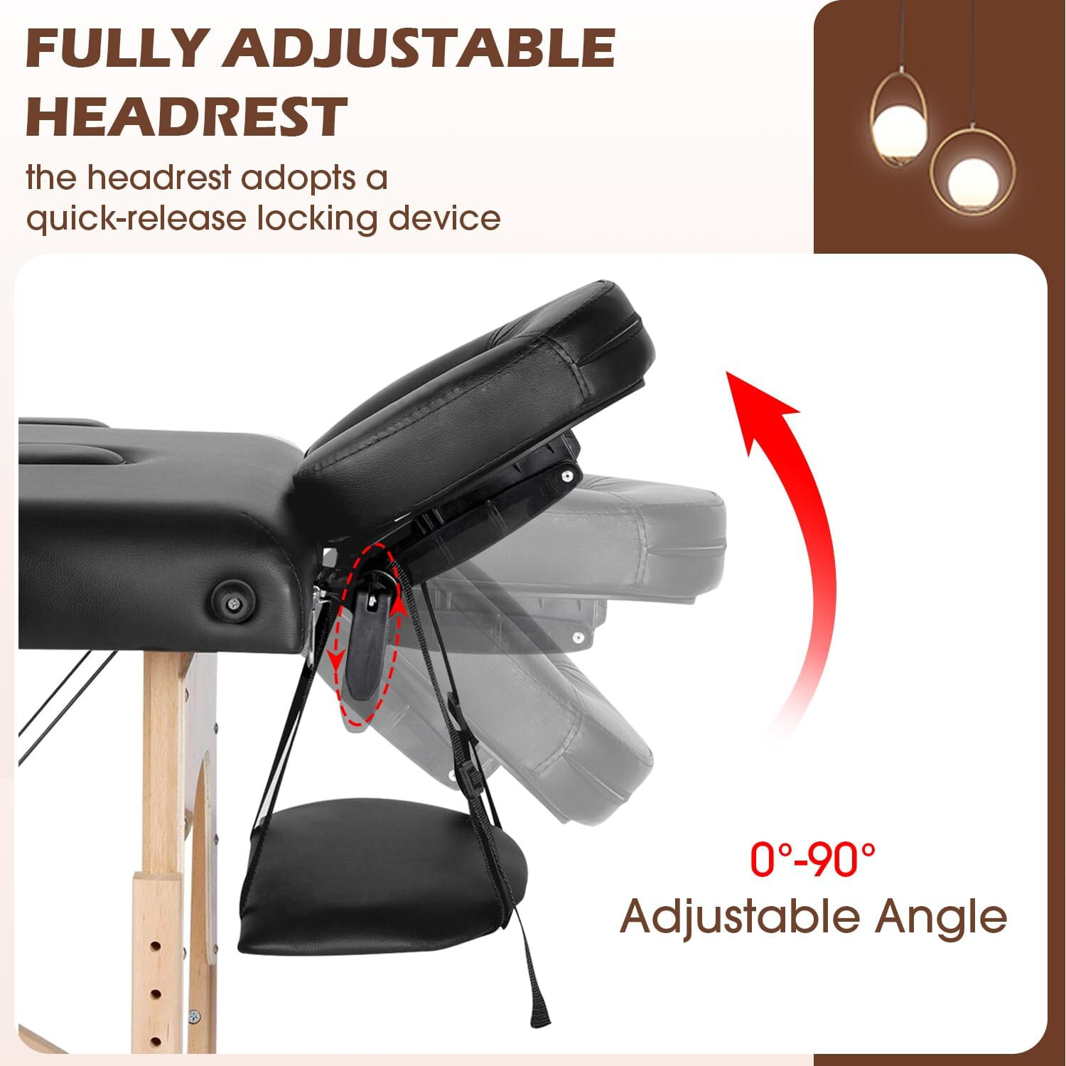 Massage Table Massage Bed 3 Fold Portable Massage Table 73" L x 32" W Spa Bed