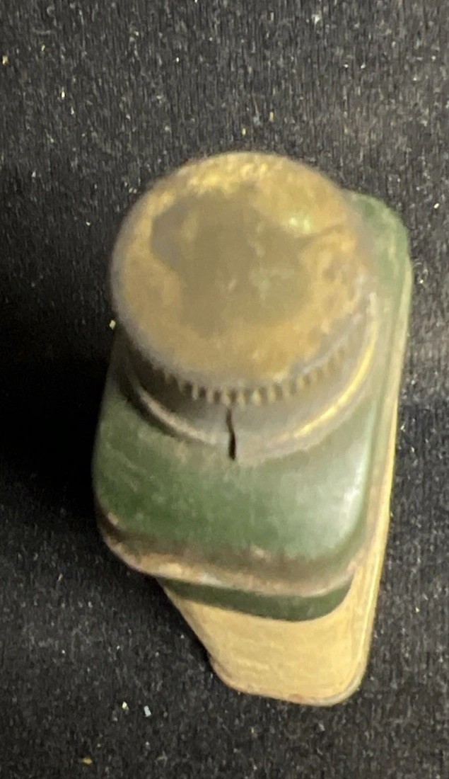 VTG 1950s PALMOLIVE after shave talc ADVERTISING TIN Green Medical Can Tin