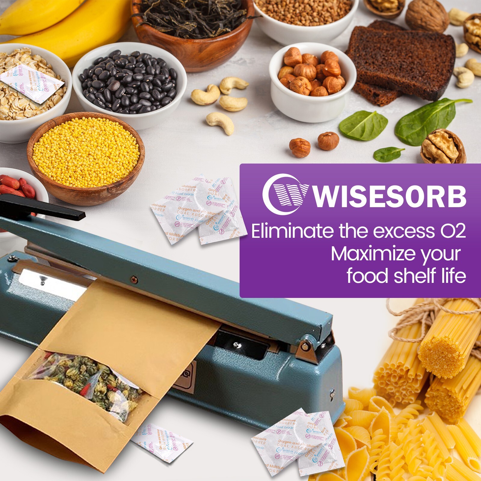 Oxygen Absorbers With Strong Moisture Removal for Long Term Food Storage