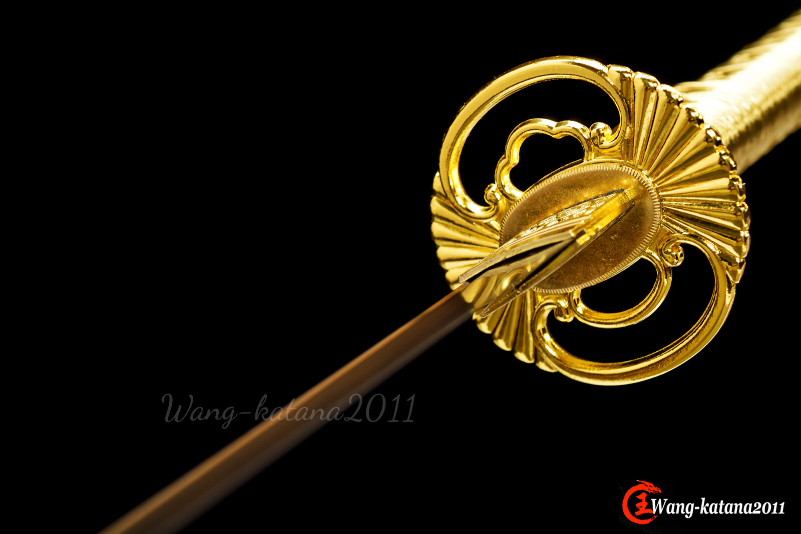 All Gold Katana 1095 Steel Sharp Battle Ready Japanese Samurai Functional Sword