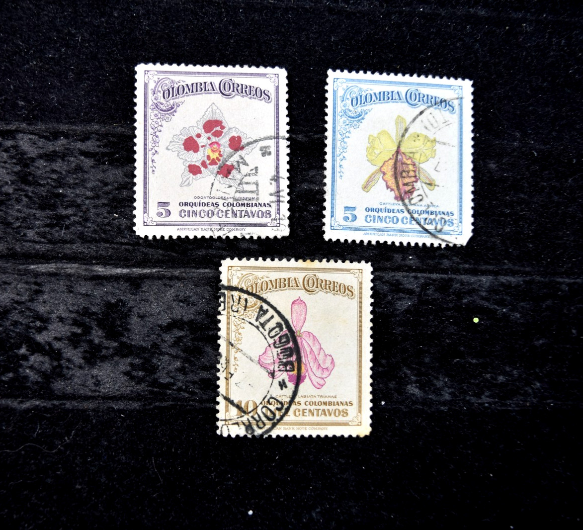 COLOMBIA 1947 ORCHIDS S 546-551 USED