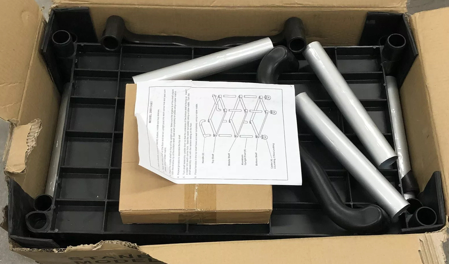 Lakeside Model 2500 Three-Shelf Utility Cart New Broken Piece See Photos