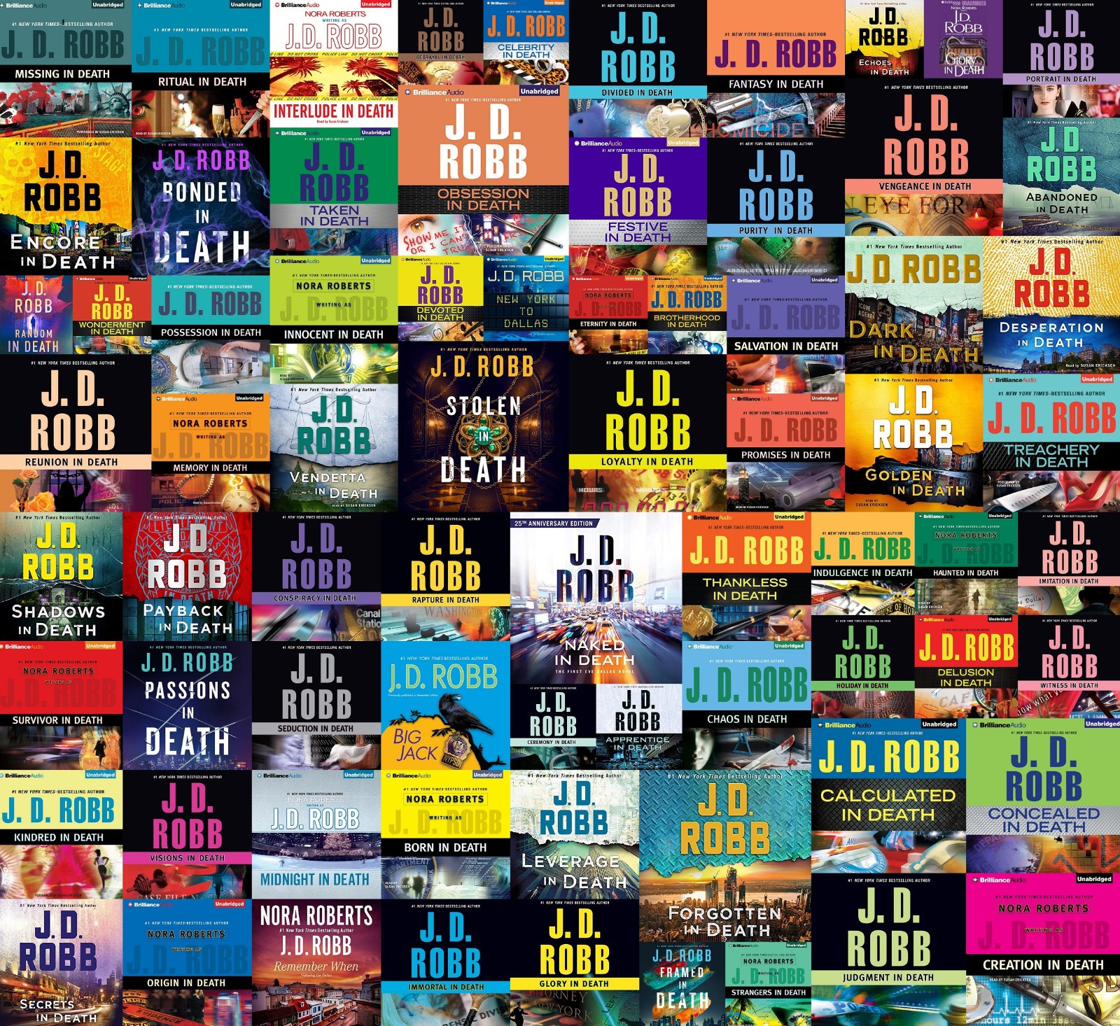 J.D. Robbs' In Death/Eve Dallas Series  (73 Audiobooks on DVD or USB)