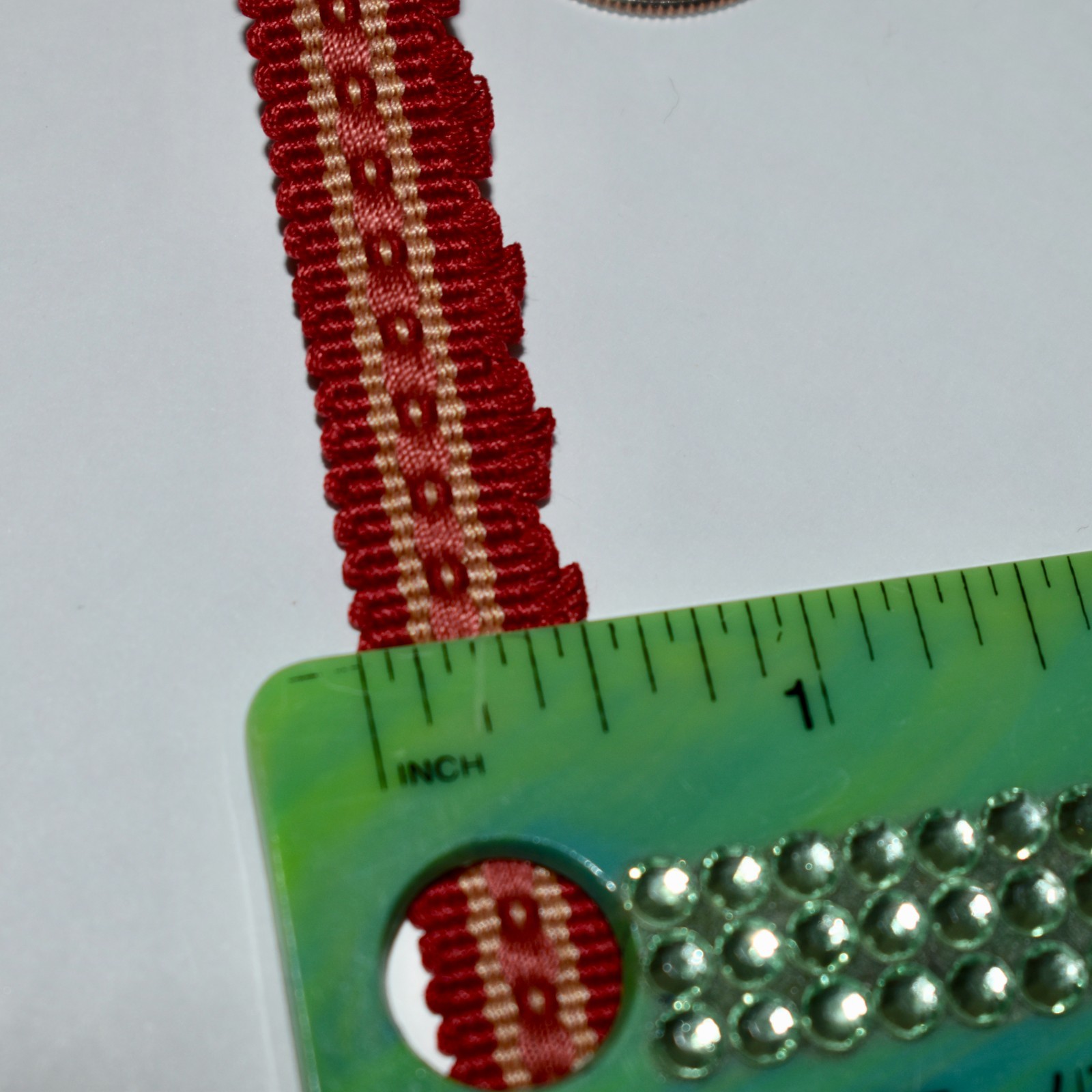 6.56 yds (4pcs=236") Samuel & Sons LANCASTER GIMP Red (Dark Red) 1/2"wide Trim