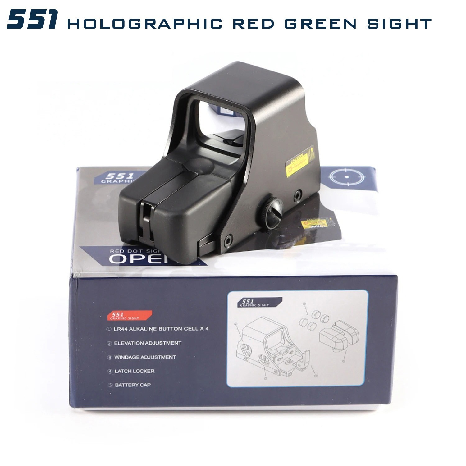 551 552 553 Holographic Red Green Dot Reflex Sight Scope Tactical Hunting 20mm