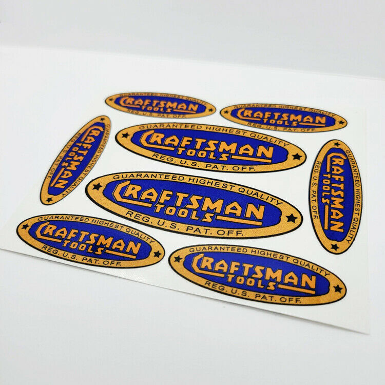 CRAFTSMAN TOOLS 1930's Vintage Style DECALS, 2 Inch & 3 Inch, Vinyl STICKERS