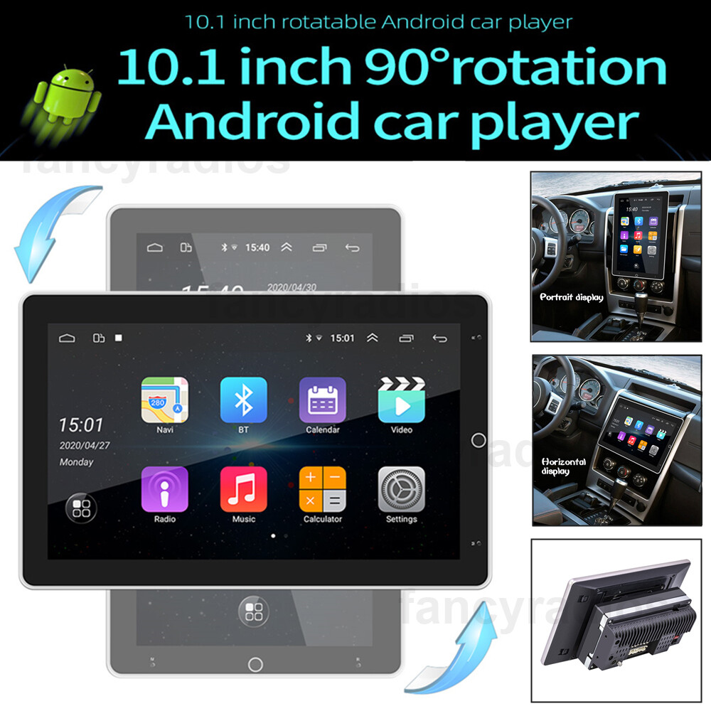 Double 2Din Rotatable 10.1'' Apple Carplay Android 13 Car Stereo Radio GPS Wifi