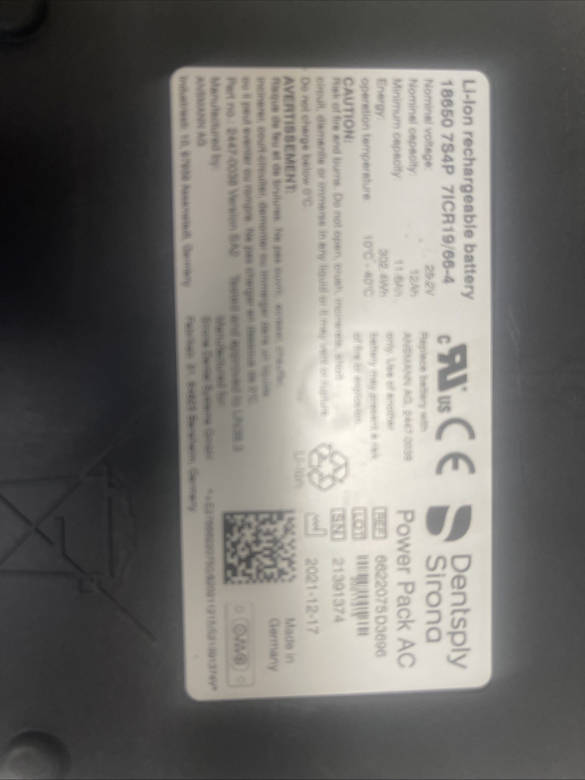 OPEN BOX cerec Primescan/omnicam 2.0 Battery