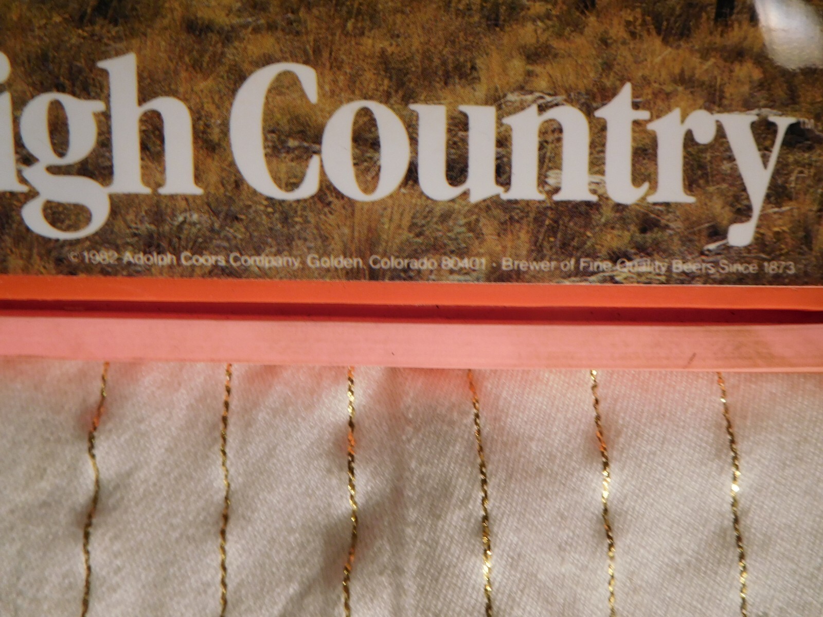 Red/Pink Vintage Miller "Taste the High Country" Rubber Bar Mat ~ THANK YOU