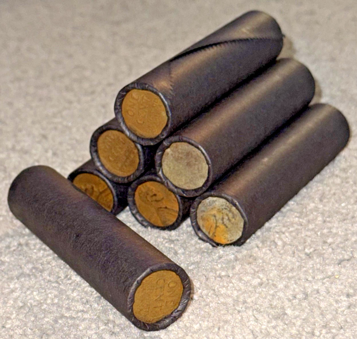 wheat penny black roll lincoln cent unsearched mixed dates mint marks bu