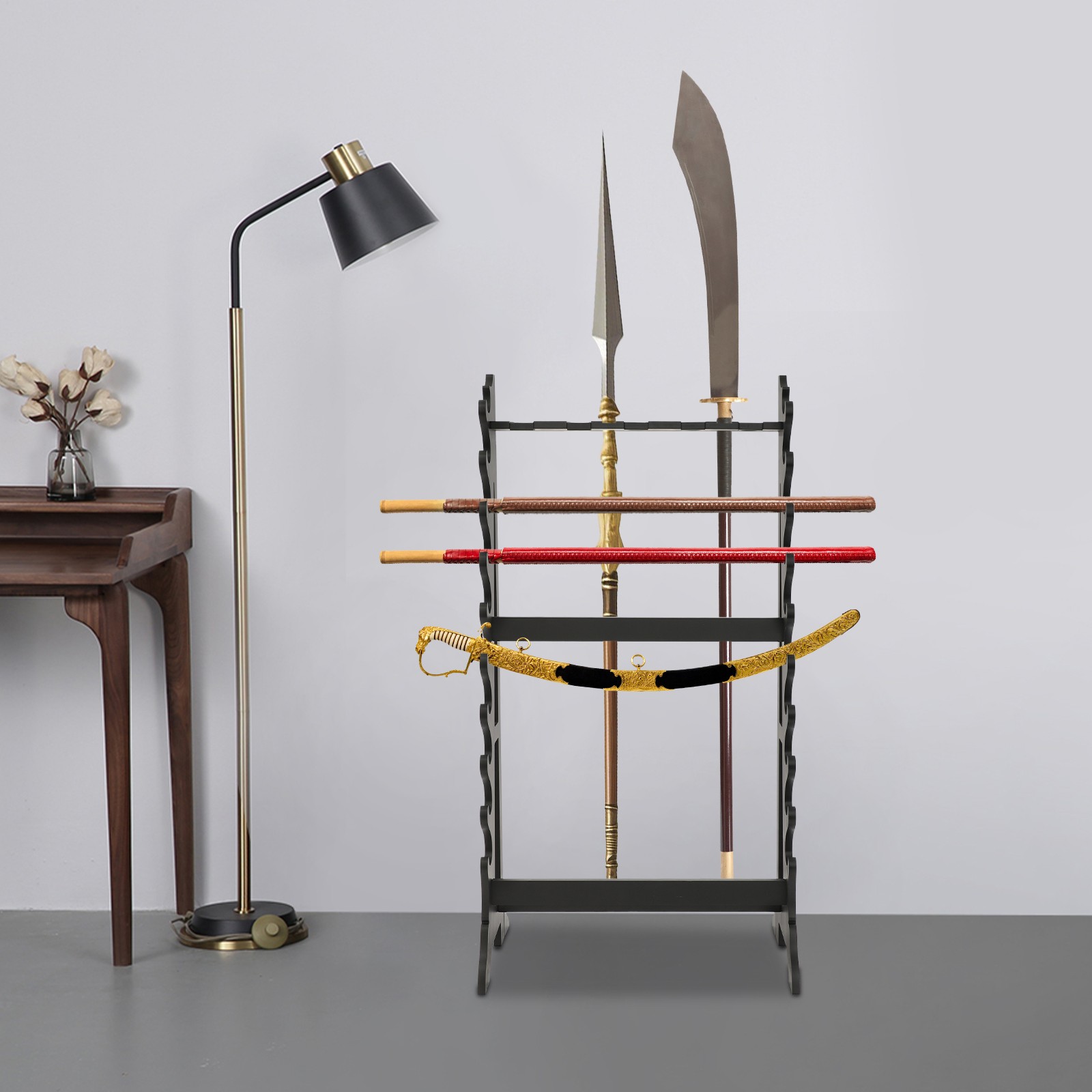 10 Tier Vertical Sword Stand Display 5 Hole Sword Holder