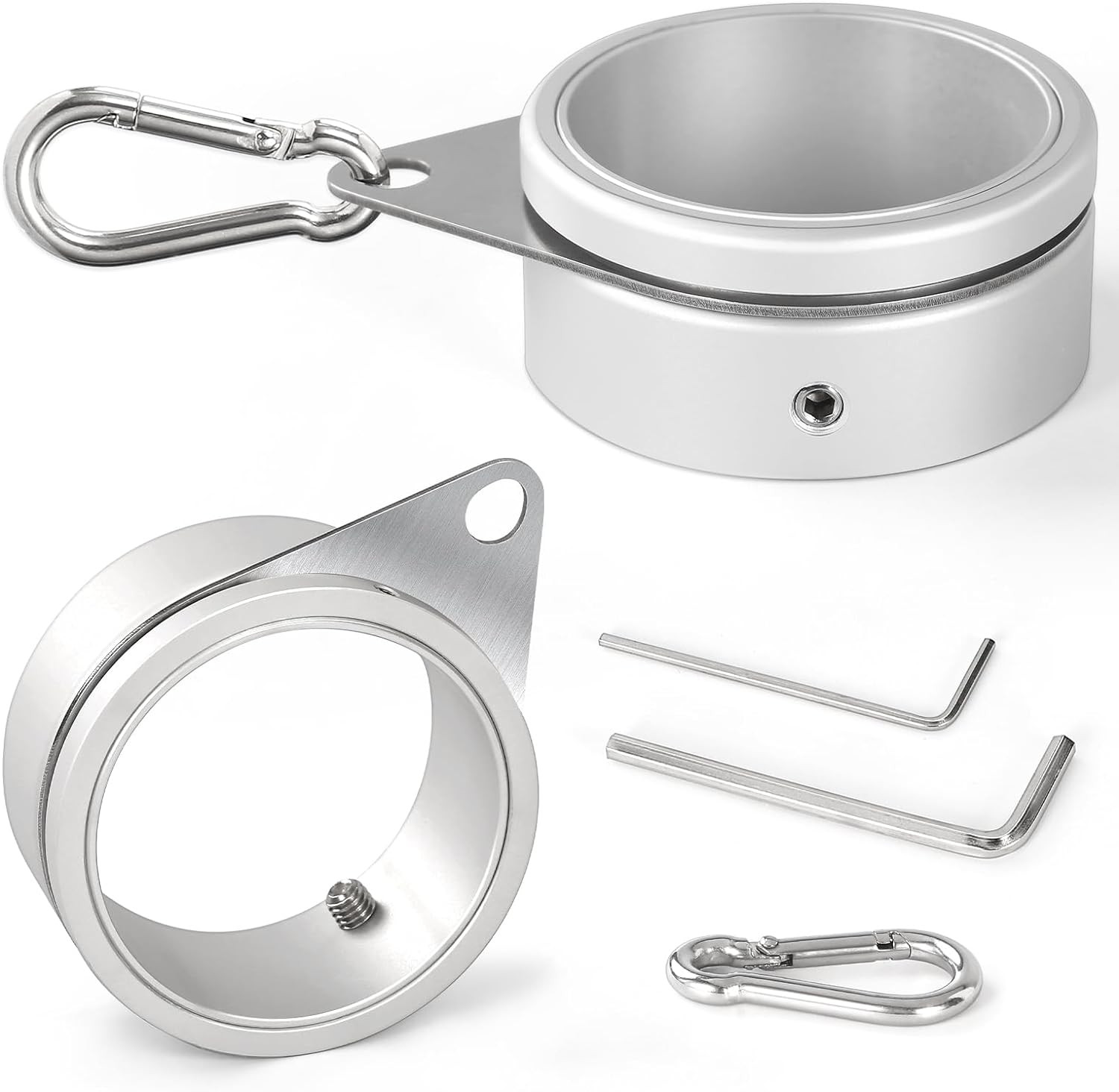 Flag Pole Rings, Aluminum Alloy Flagpole Rings 360° Rotating 2 Inch -Pack of 2