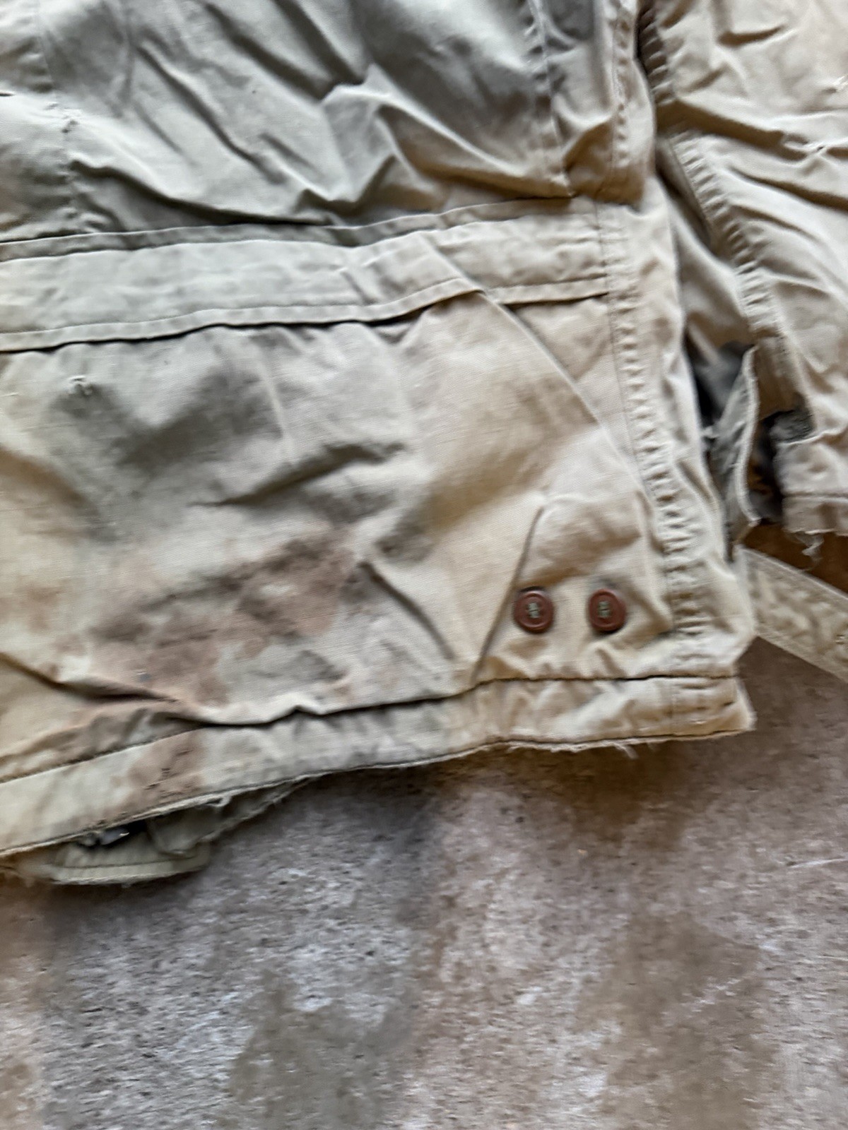 Vintage 1940s U.S. Army M41 Jacket OD Poplin Field Medium Olive Stencil Infantry