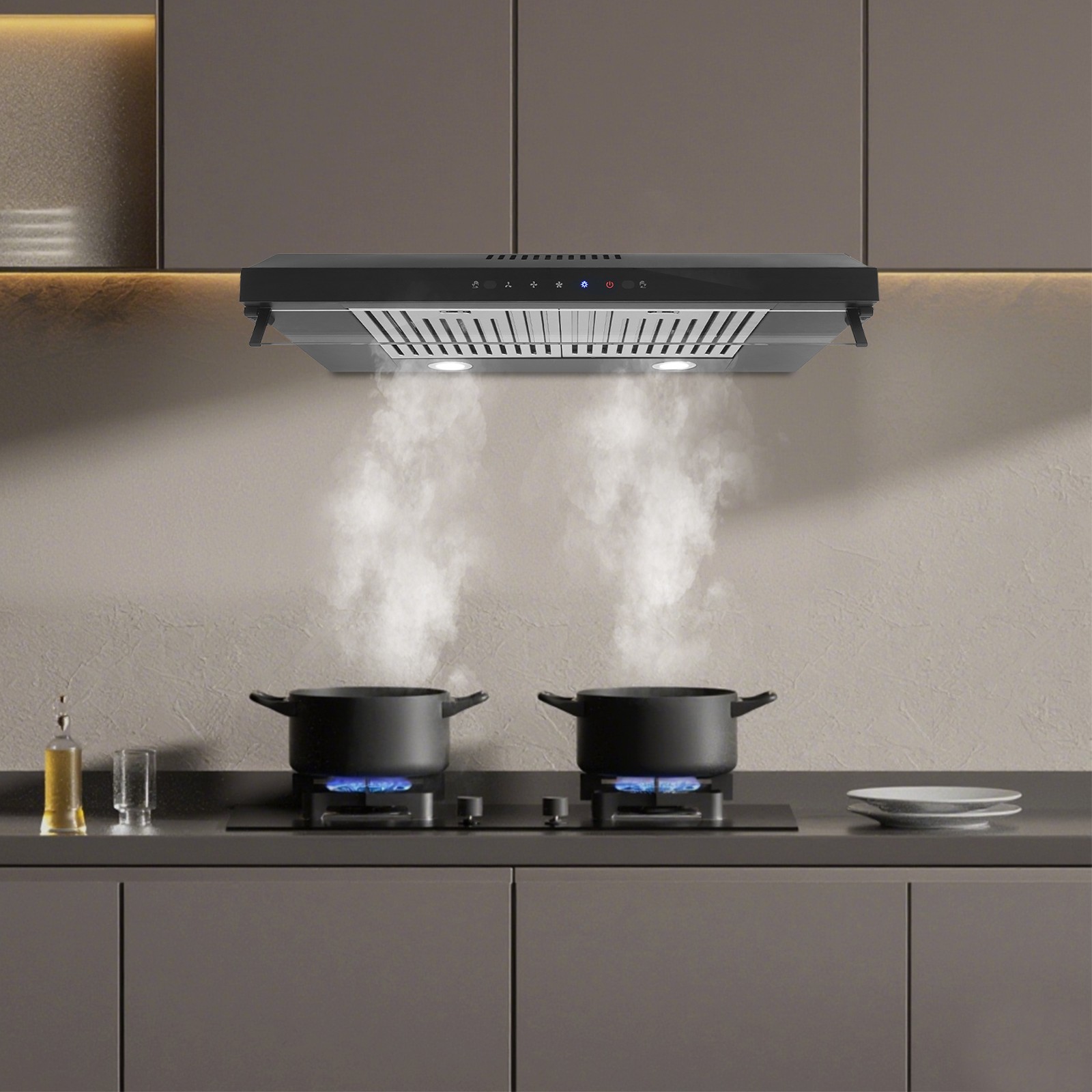 30" Under Cabinet Range Hood 900 CFM, Dual Motor Stainless Steel Kitchen Vent