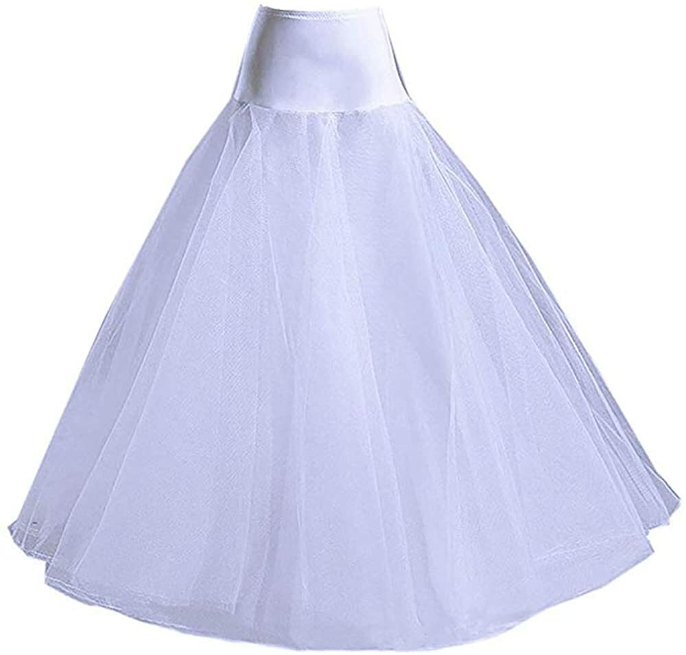 A Line Petticoats for Women Crinoline Half Slips Floor Length Bridal Underskirt