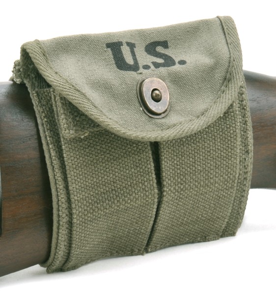 WW2 .30 M1 Carbine Buttstock Type Pouch OD Green Marked JT&L 1944