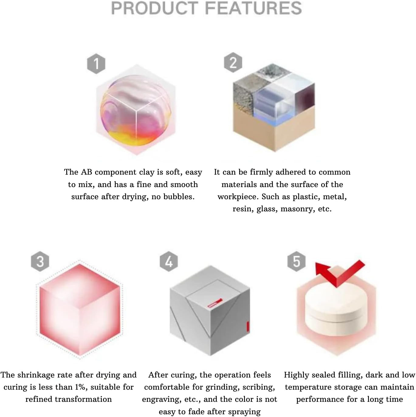 Epoxy Sculpt Clay 2 Part Modeling Clay 1lb AB Sculpting Repair Putty