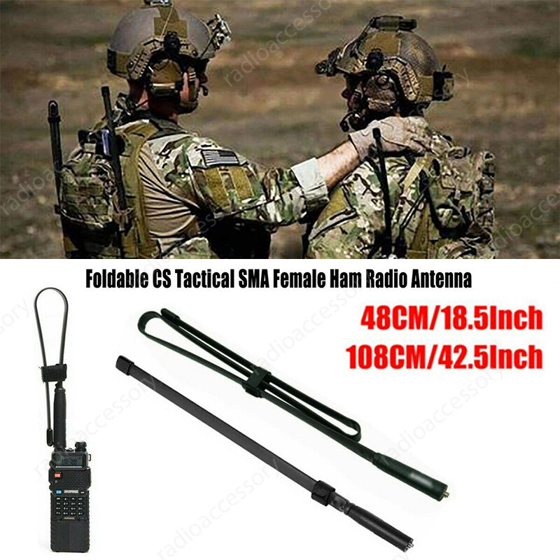 42.5'' SMA-Female Tactical Antenna VHF/UHF 18.9" For Baofeng UV-5R UV-82 Radio