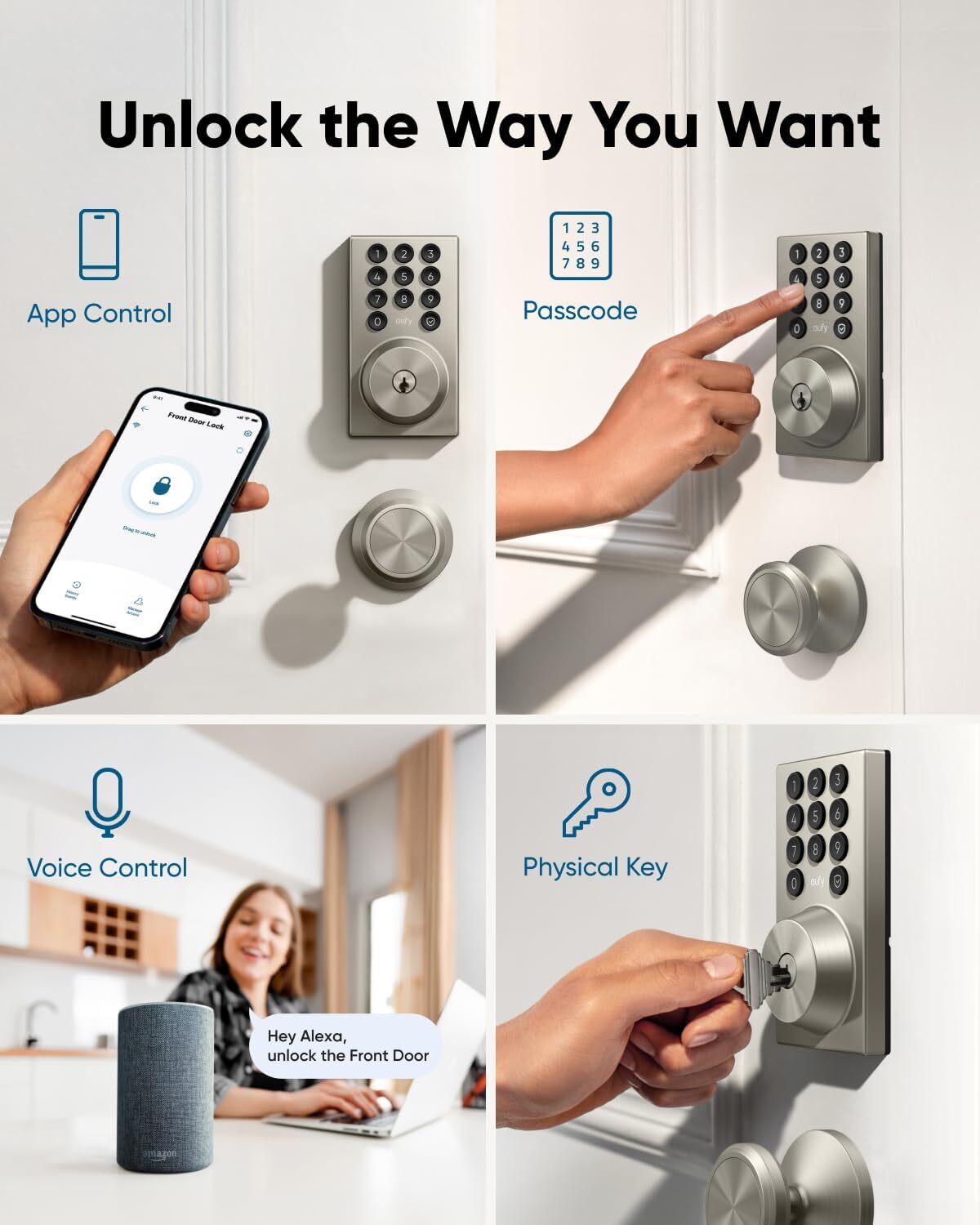eufy Security Smart Lock C30 Keyless Entry Deadbolt Built-in WiFi(Alexa-Enabled)